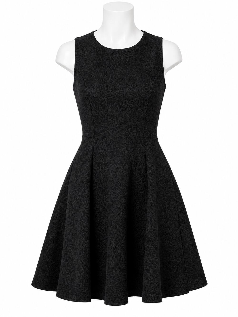 Theory Black Jacquard Fit & Flare Skater Cocktail Dress Women's - Size 2